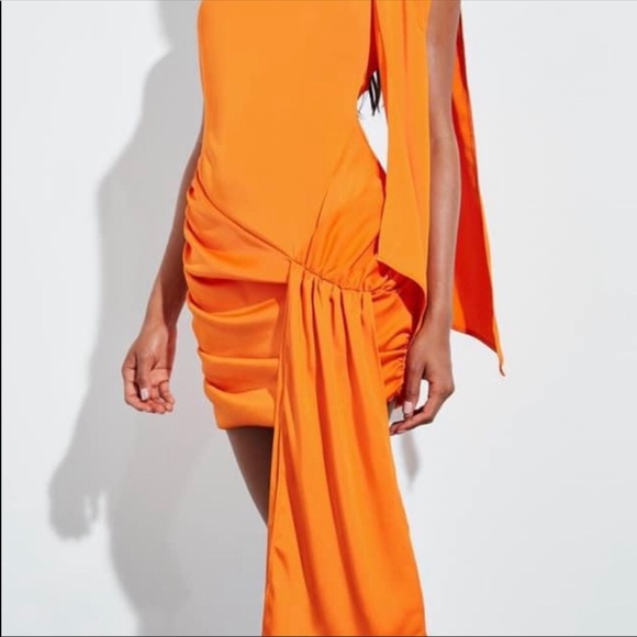 Satin One Shoulder Mini Dress - Picture 2 of 4